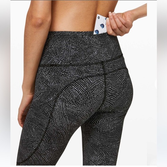 Lululemon Fast and Free Tight II 25" Free Spirit Grey Black Leggings Size 4 B27 - Picture 3 of 10